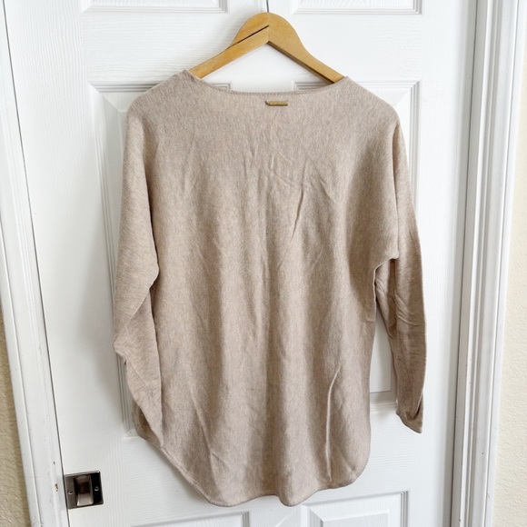 Michael Kors Tan Asymmetrical 3/4 Sleeve Sweatshirt - Picture 2 of 9